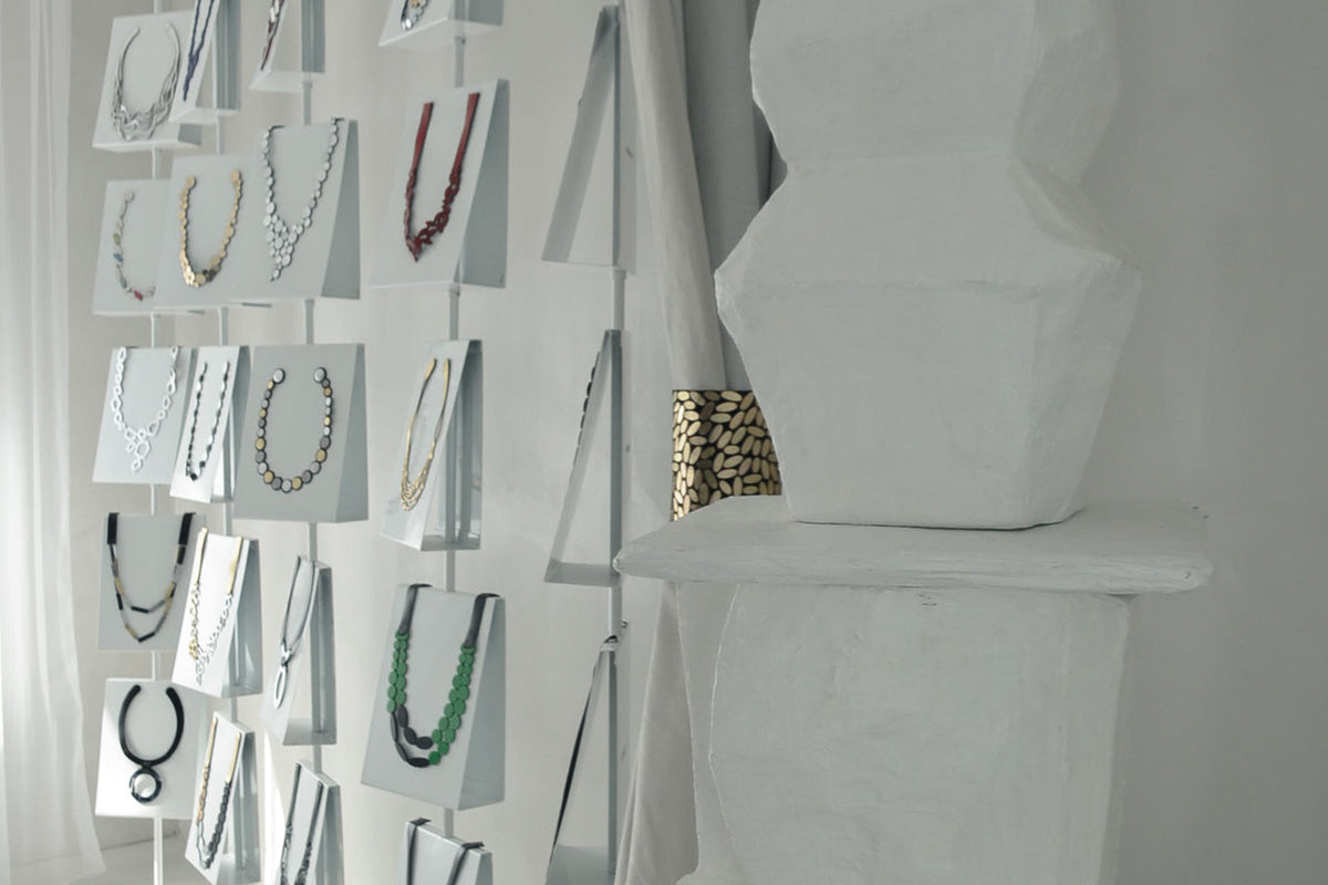 Iskin Sisters pieces on display at the Olivos showroom