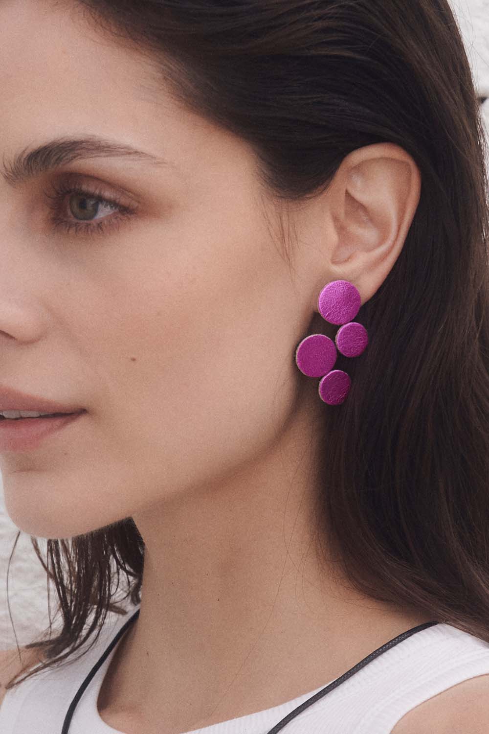 Pendientes Abstraction Pequeños - Fucsia Metálico