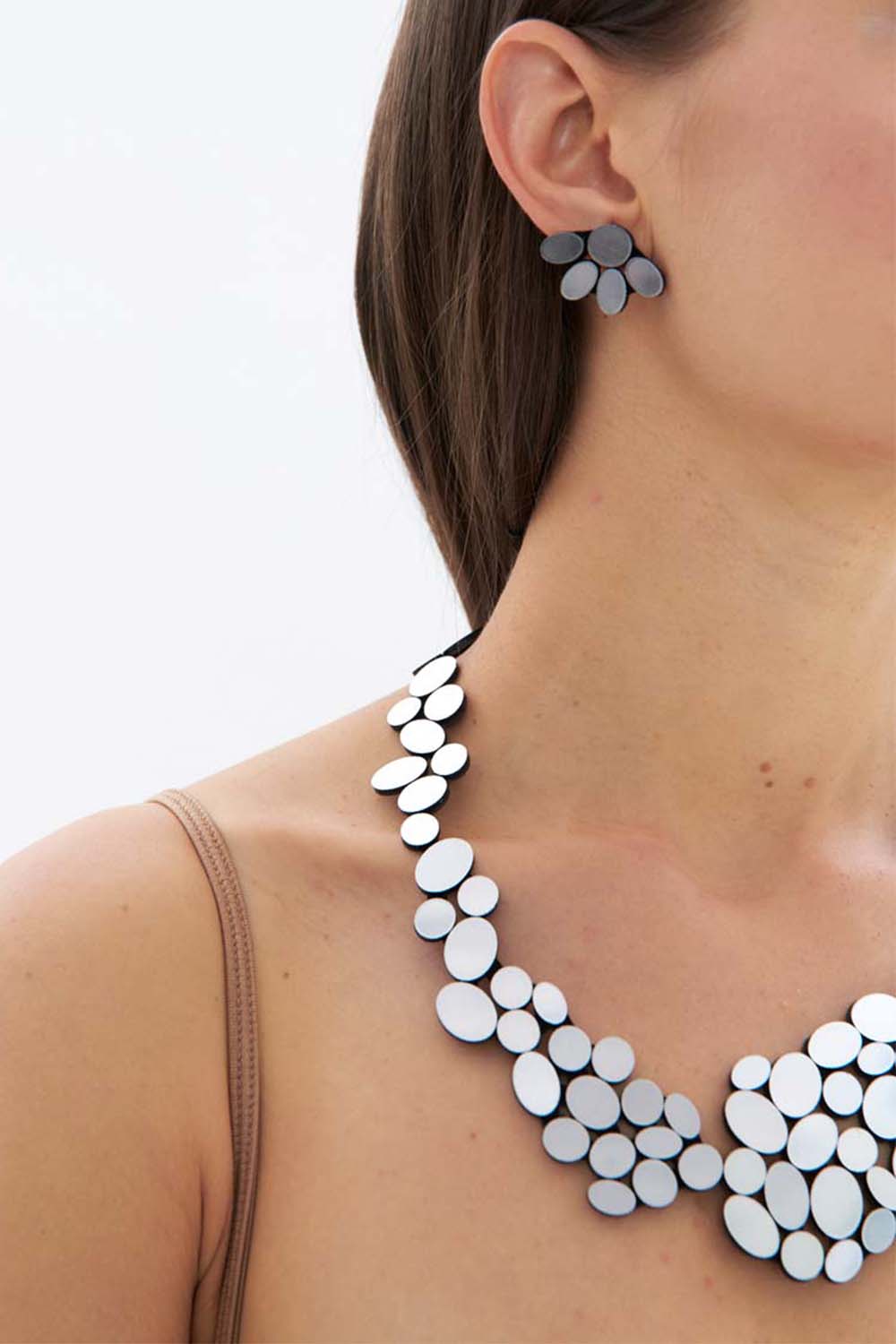 Organic Reflections Large Necklace - Silver