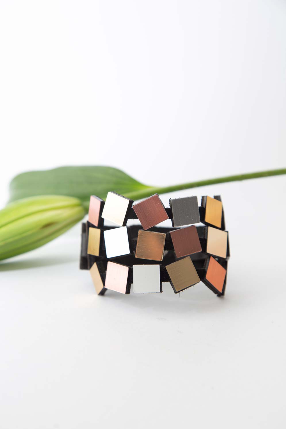 Brazalete Bauhaus 3 Tiras - Plata/Oro/Cobre