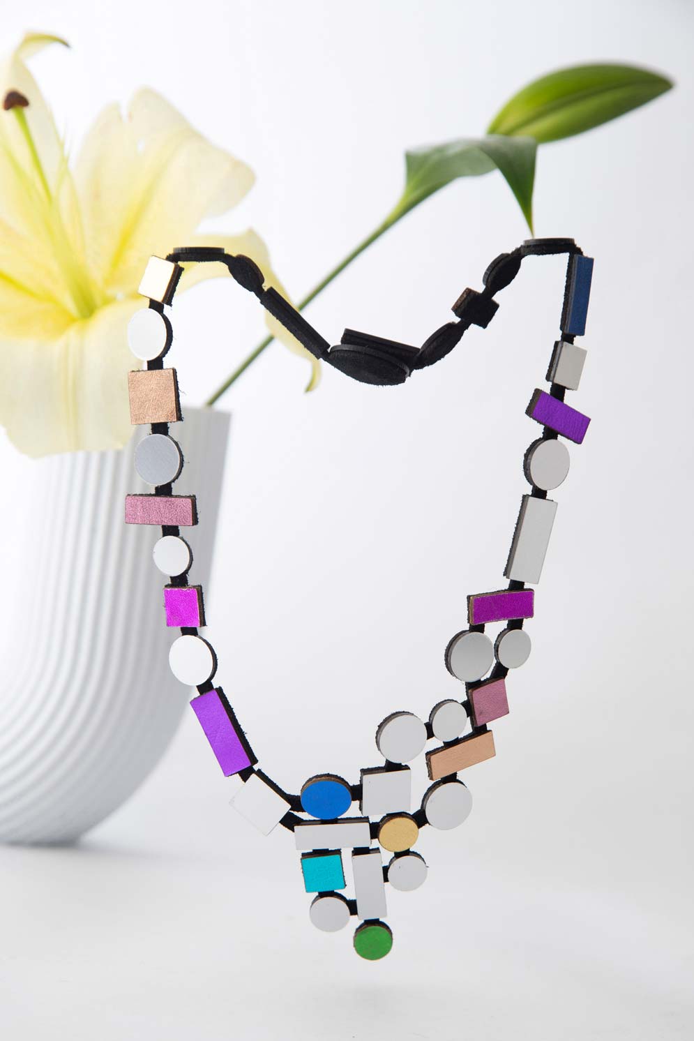 Collar Bauhaus V - Plata/Rainbow