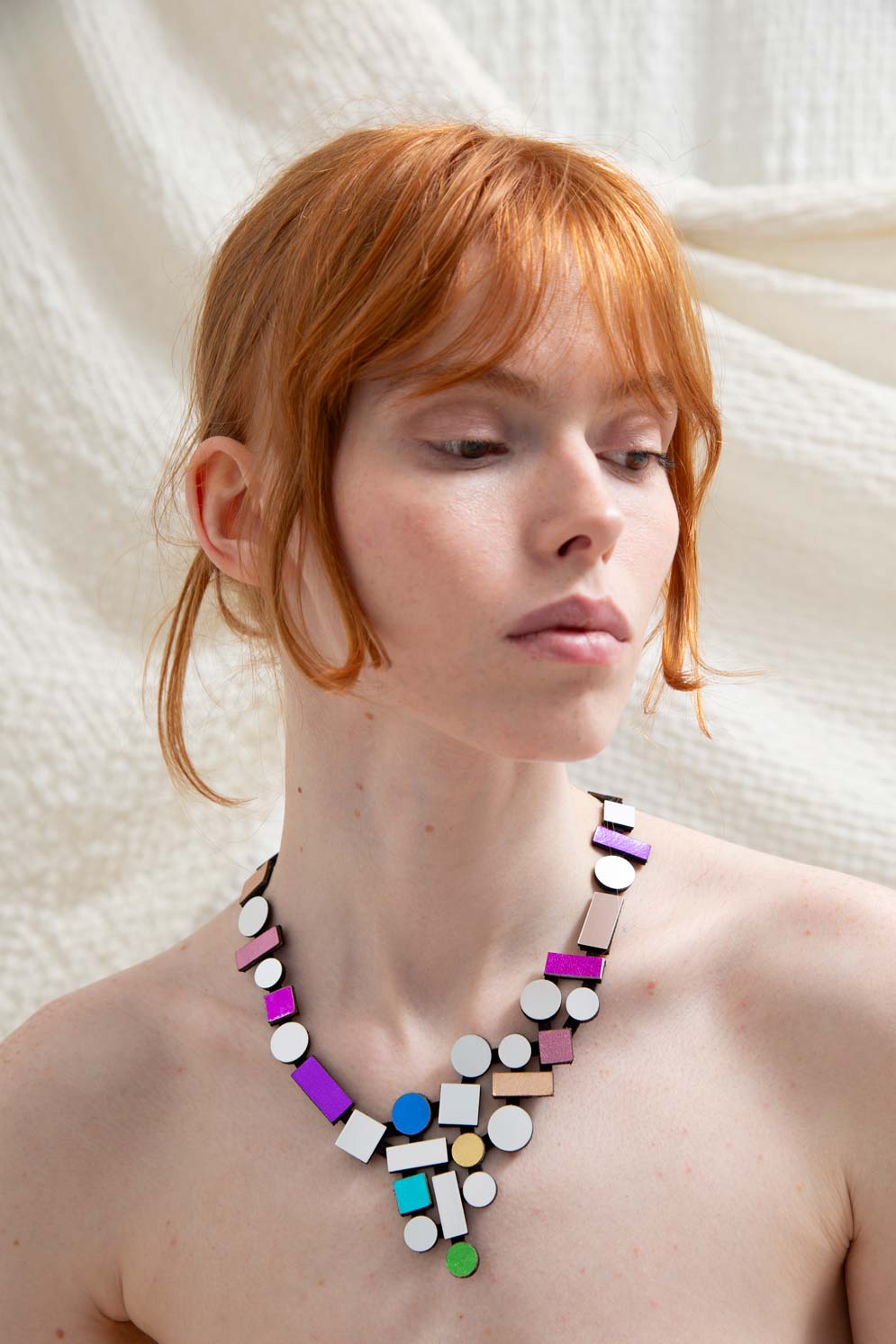 Collar Bauhaus V - Plata/Rainbow
