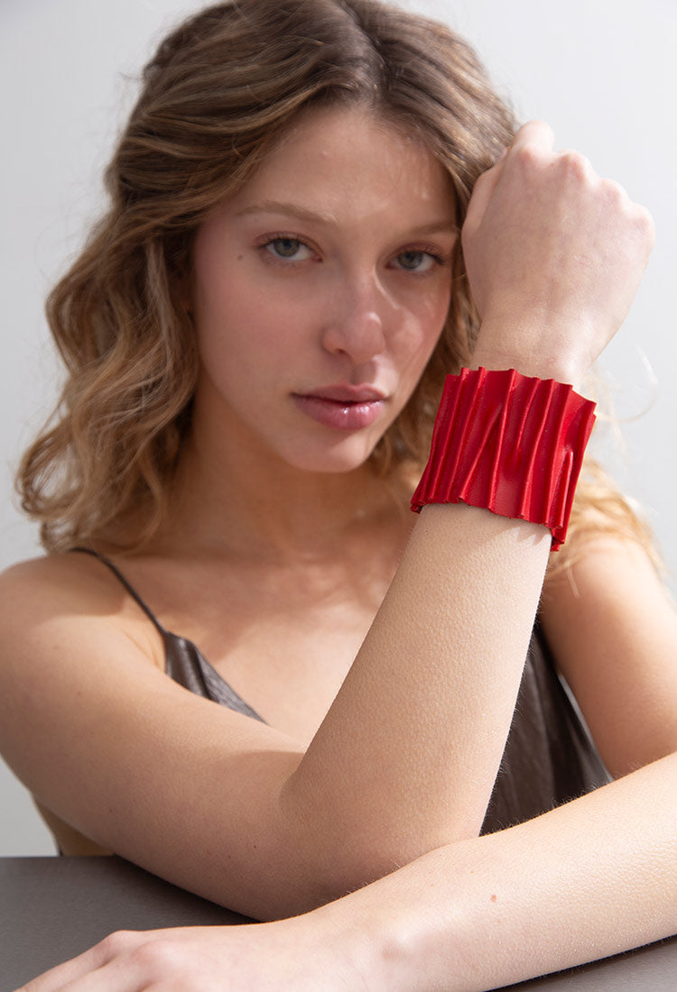 Bauhaus Stitch Bracelet - Red