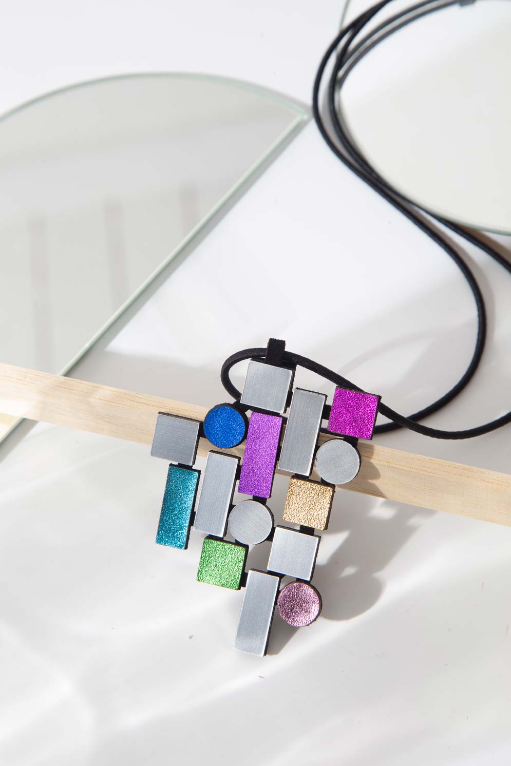 Bauhaus Pendant Necklace - Rainbow