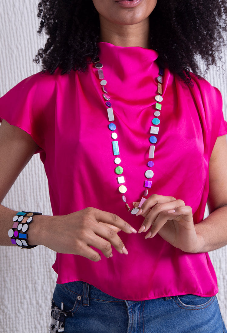 Bauhaus Necklace Long - Rainbow