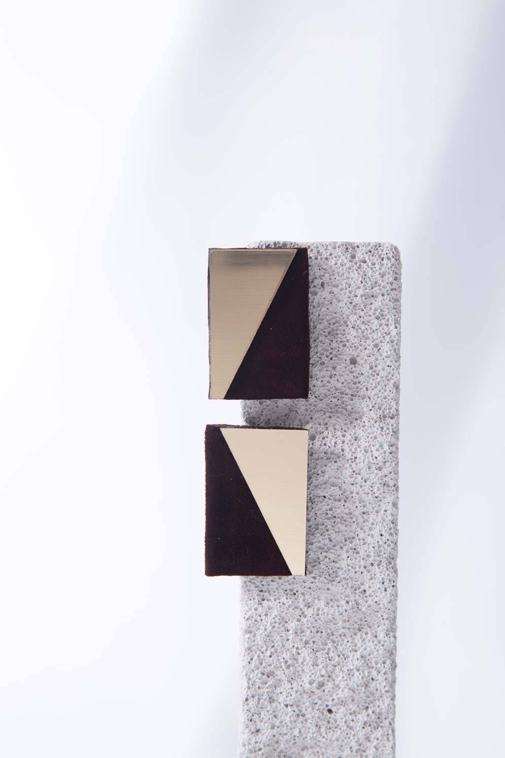 Carnival Rectangles Earrings - Gold/Brown