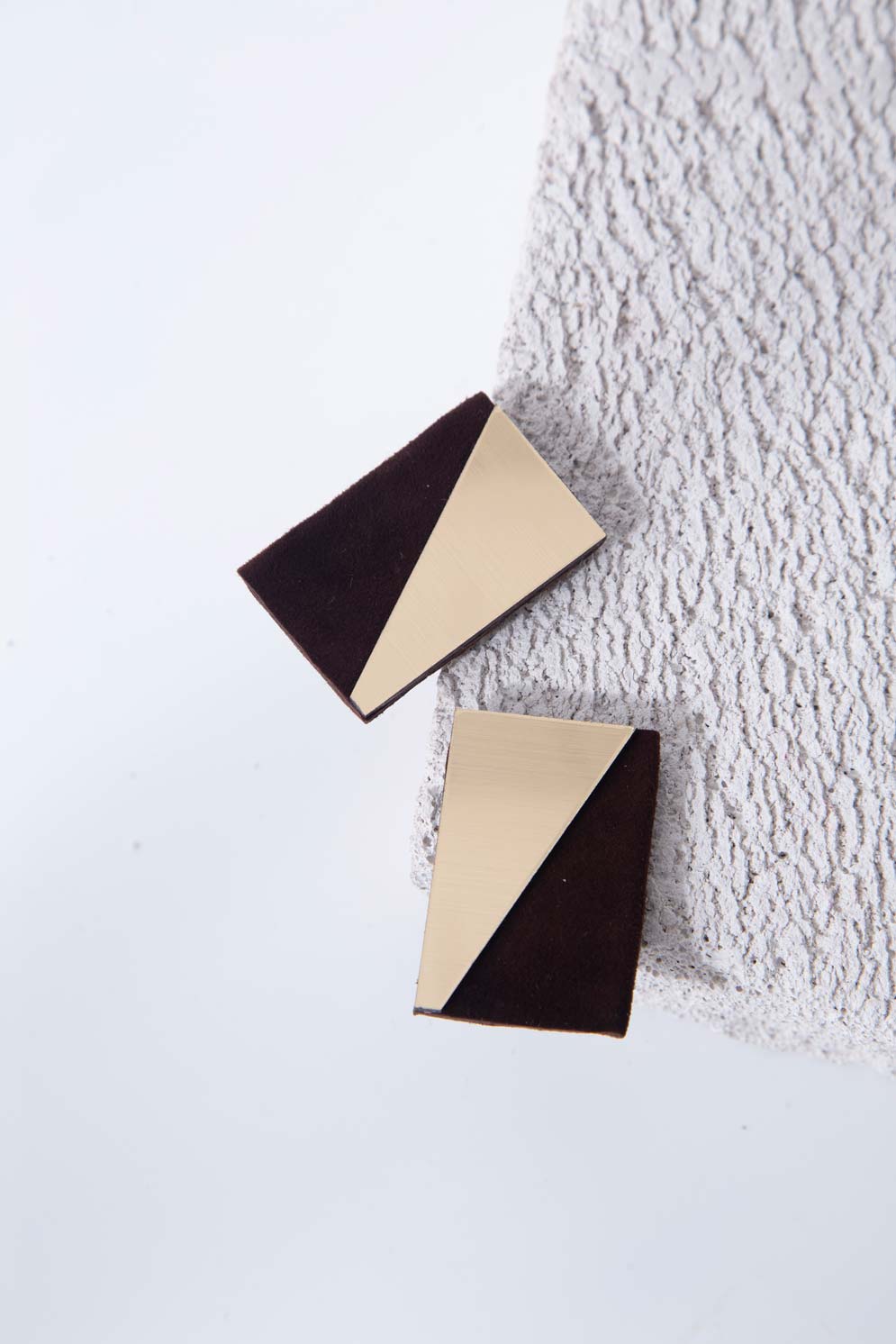 Carnival Rectangles Earrings - Gold/Brown