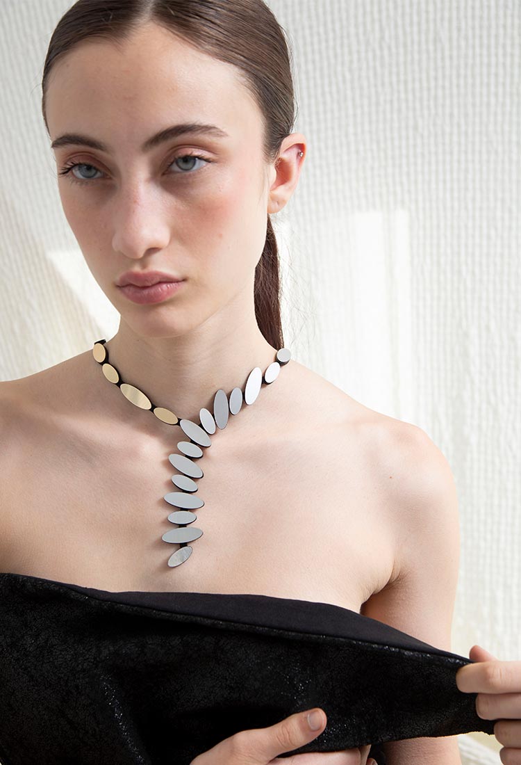 Collier Abstraction V - Argent
