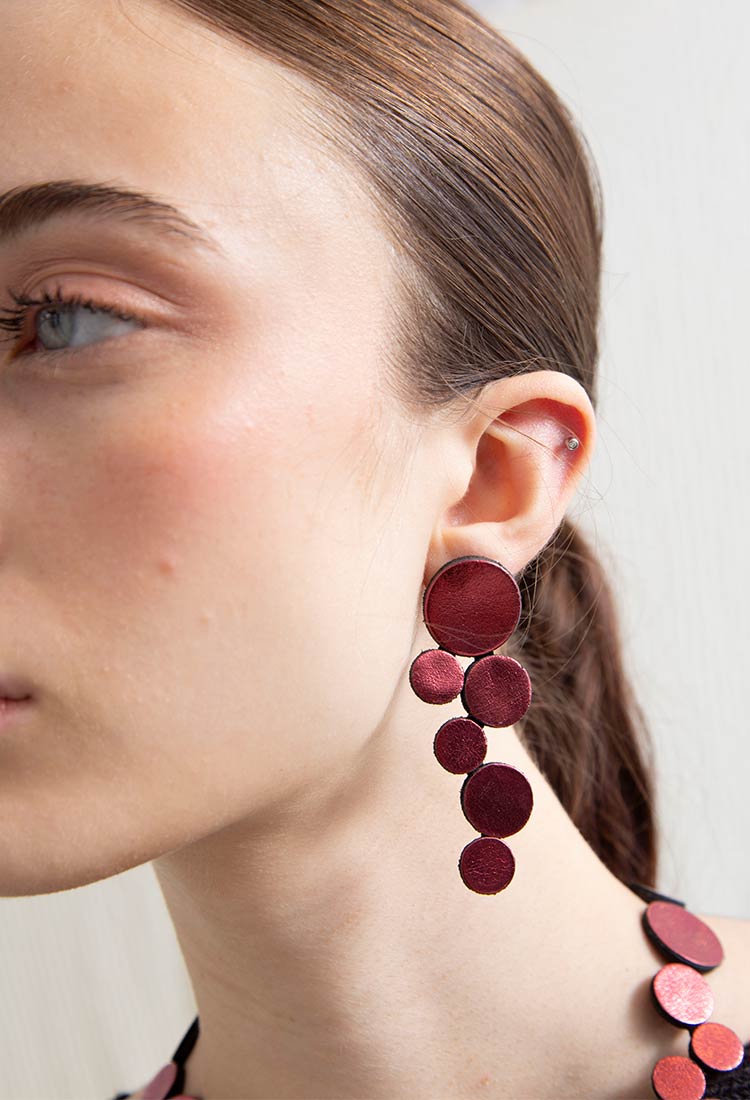 Pendientes Abstraction Grandes - Burgundy
