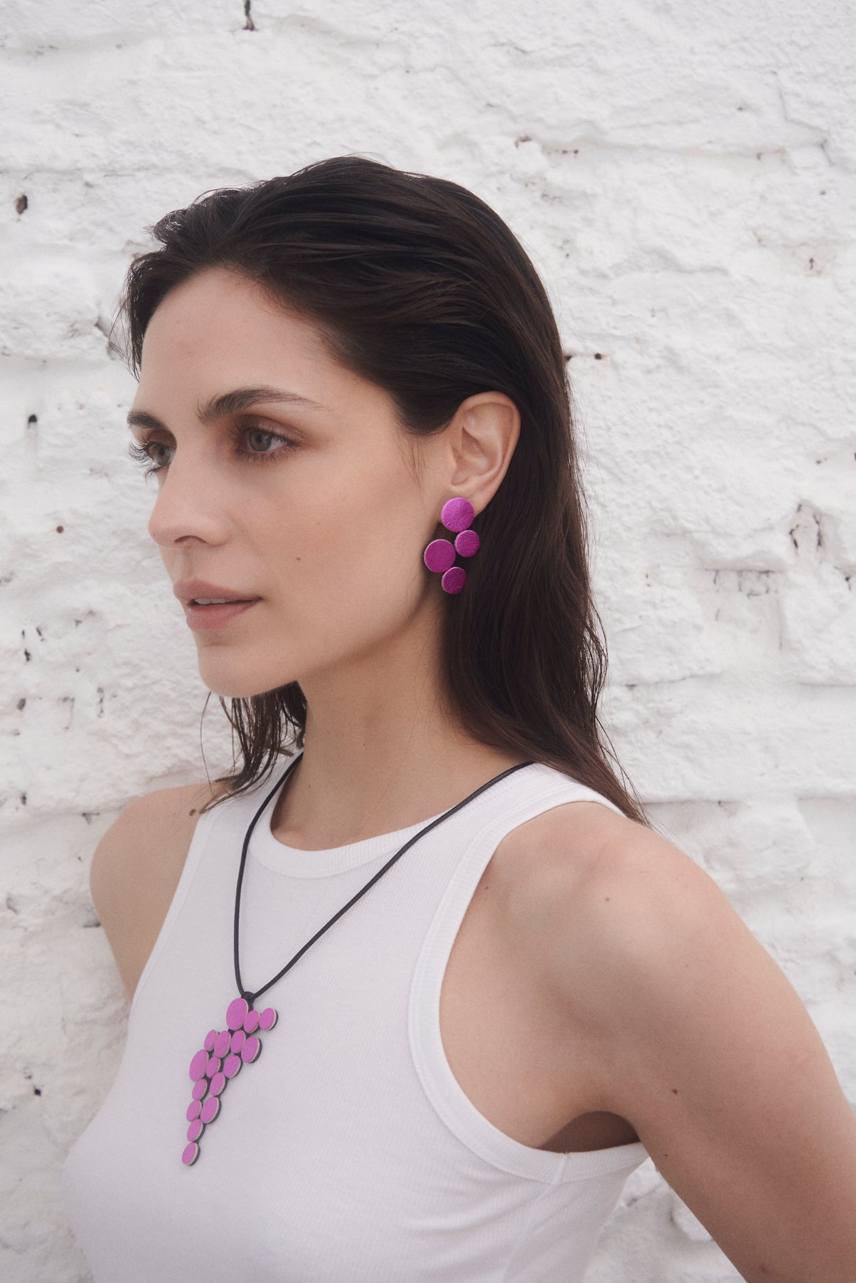 Pendientes Abstraction Pequeños - Fucsia Metálico