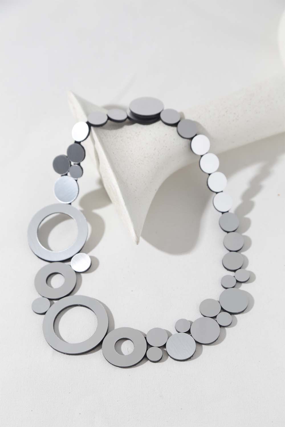 Collier Abstraction Neuf - Argent + Noir