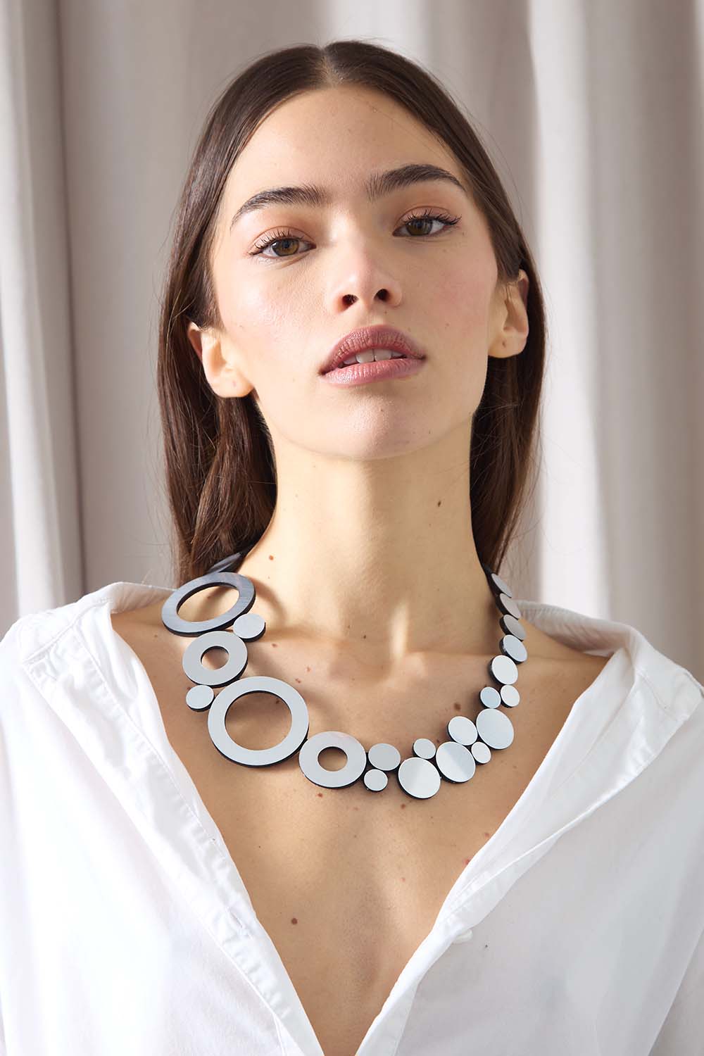Collier Abstraction Neuf - Argent + Noir