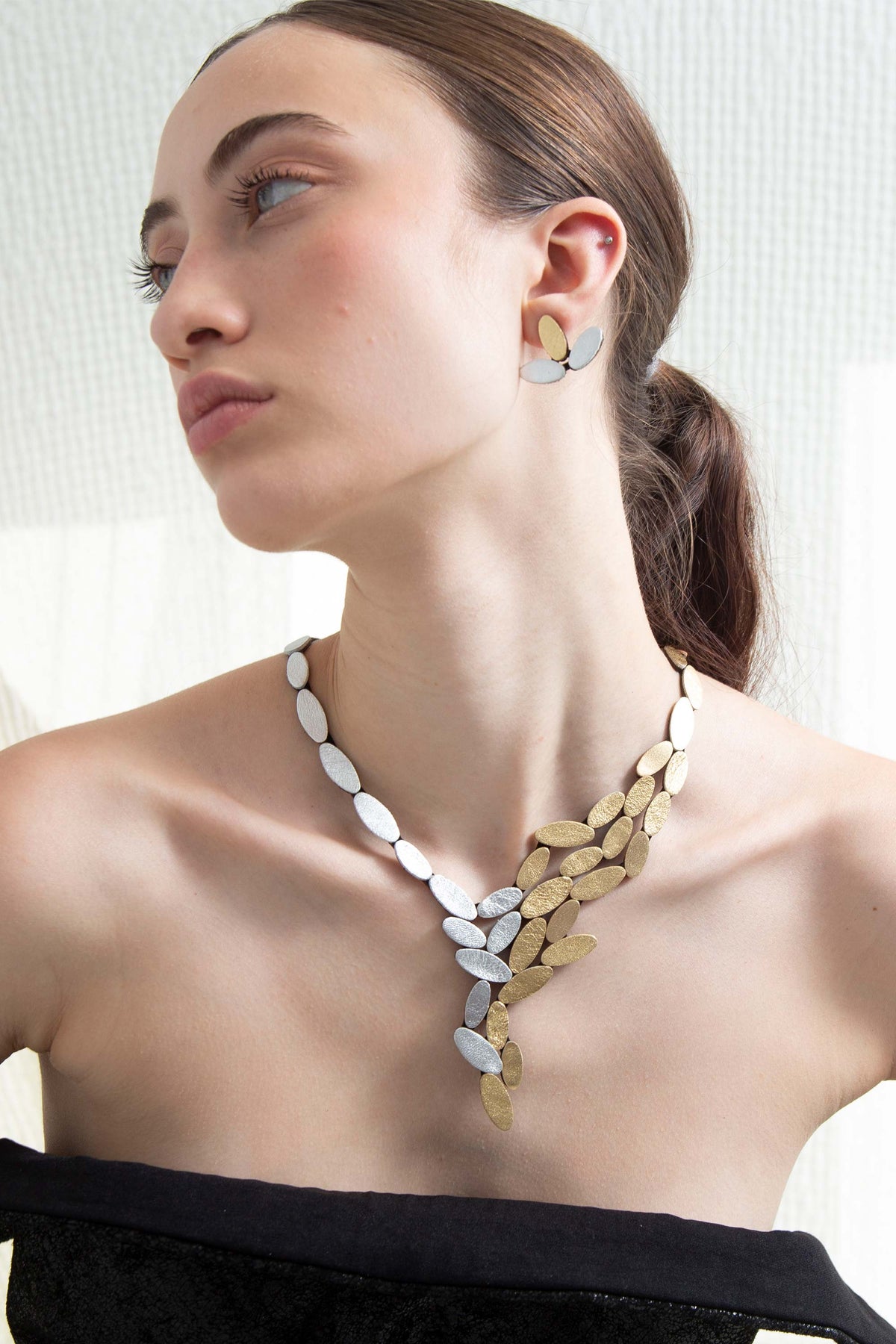 Collier Duo Curves - Argent & Or