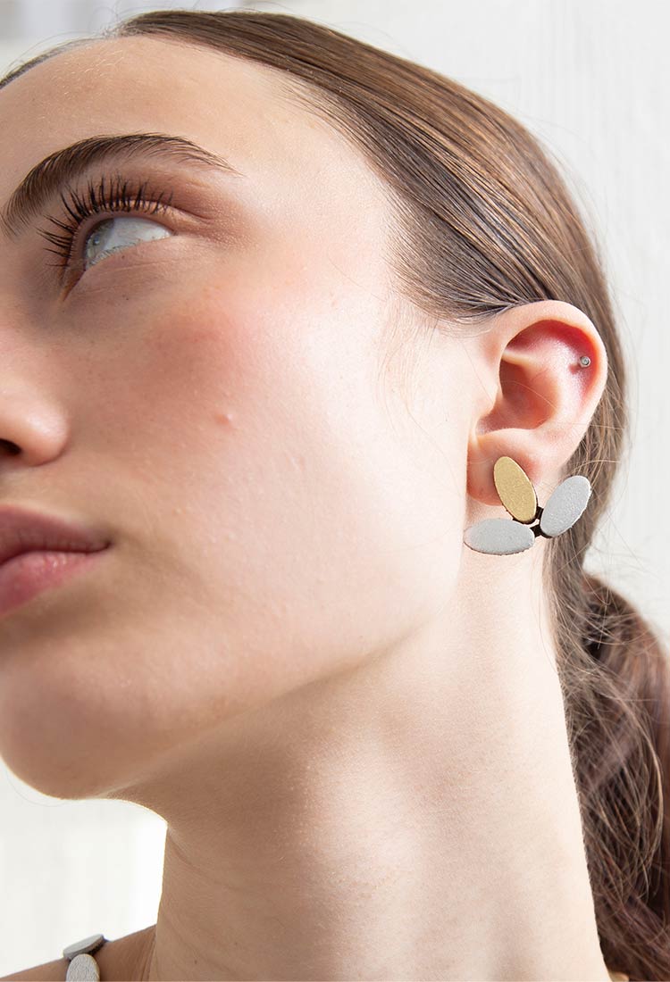 Emma Earrings Small - Silver/Gold