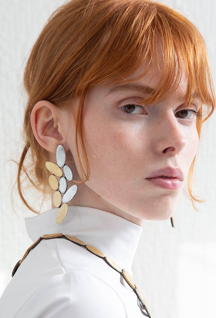 Emma Earrings Large - Silver/Gold