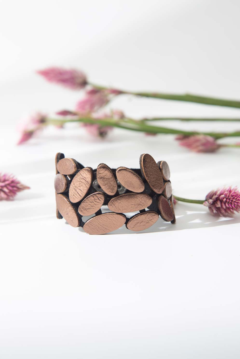 Emma Bracelet in brown featuring a sculptural organic design.