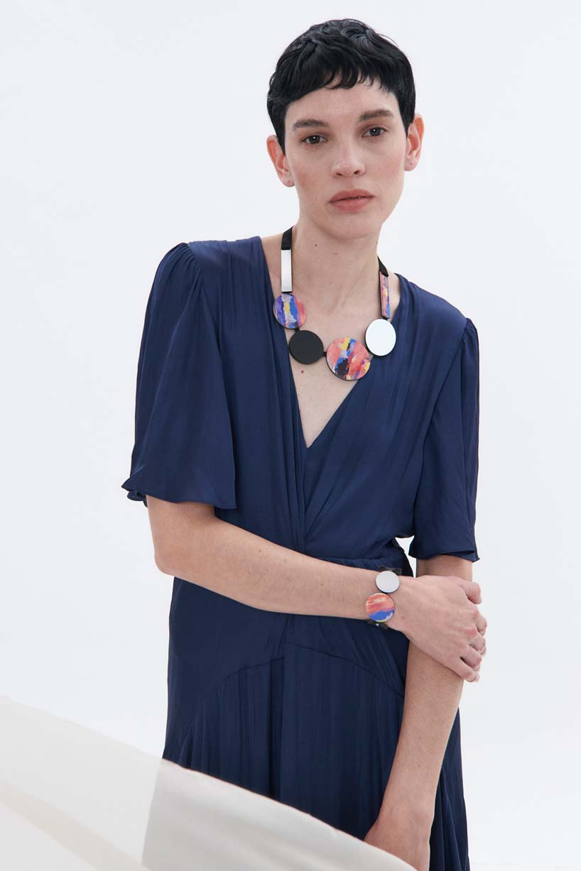 Frame Circles Necklace Sky - Pink