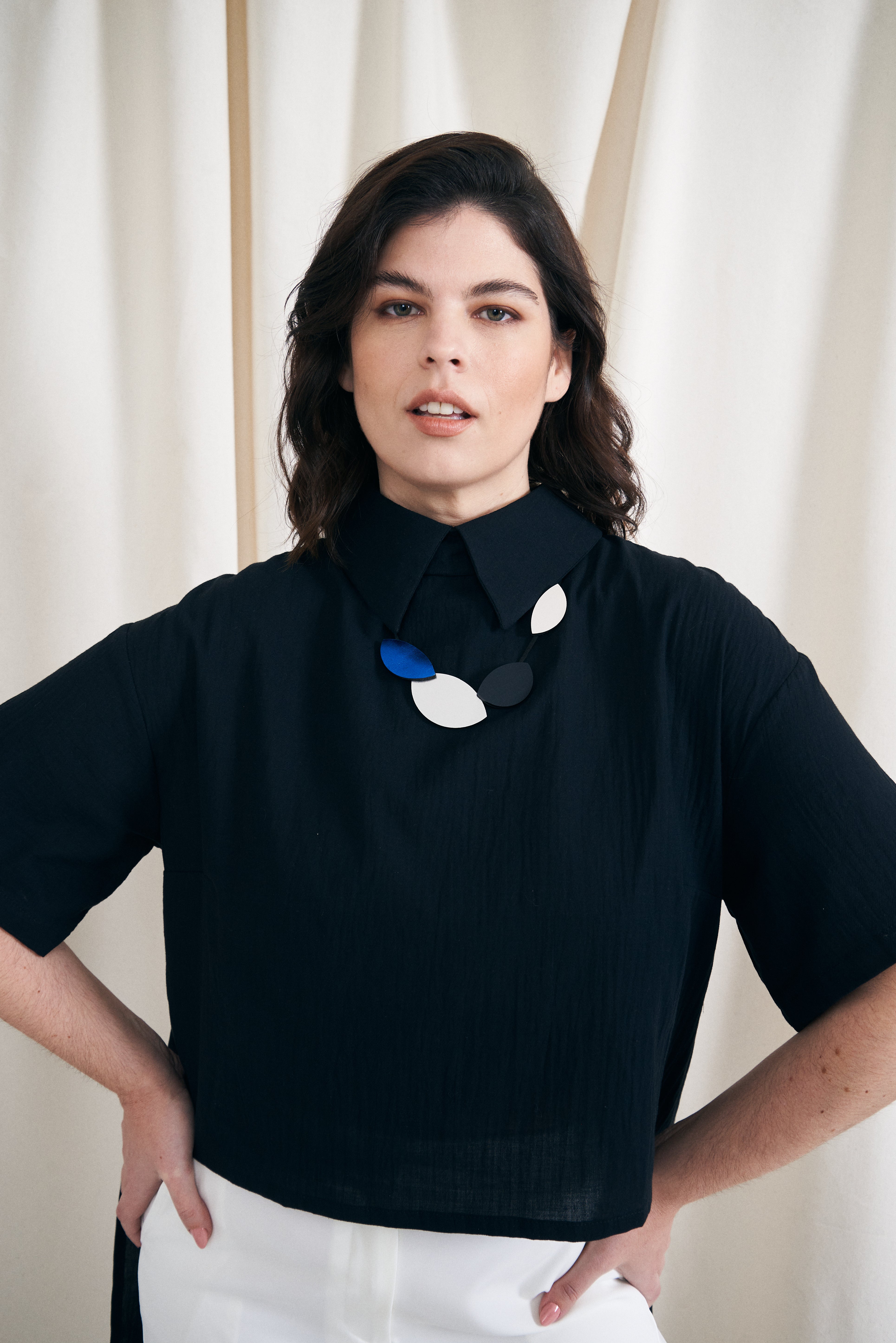 Forest Symphony Necklace - Silver/Black/Blue