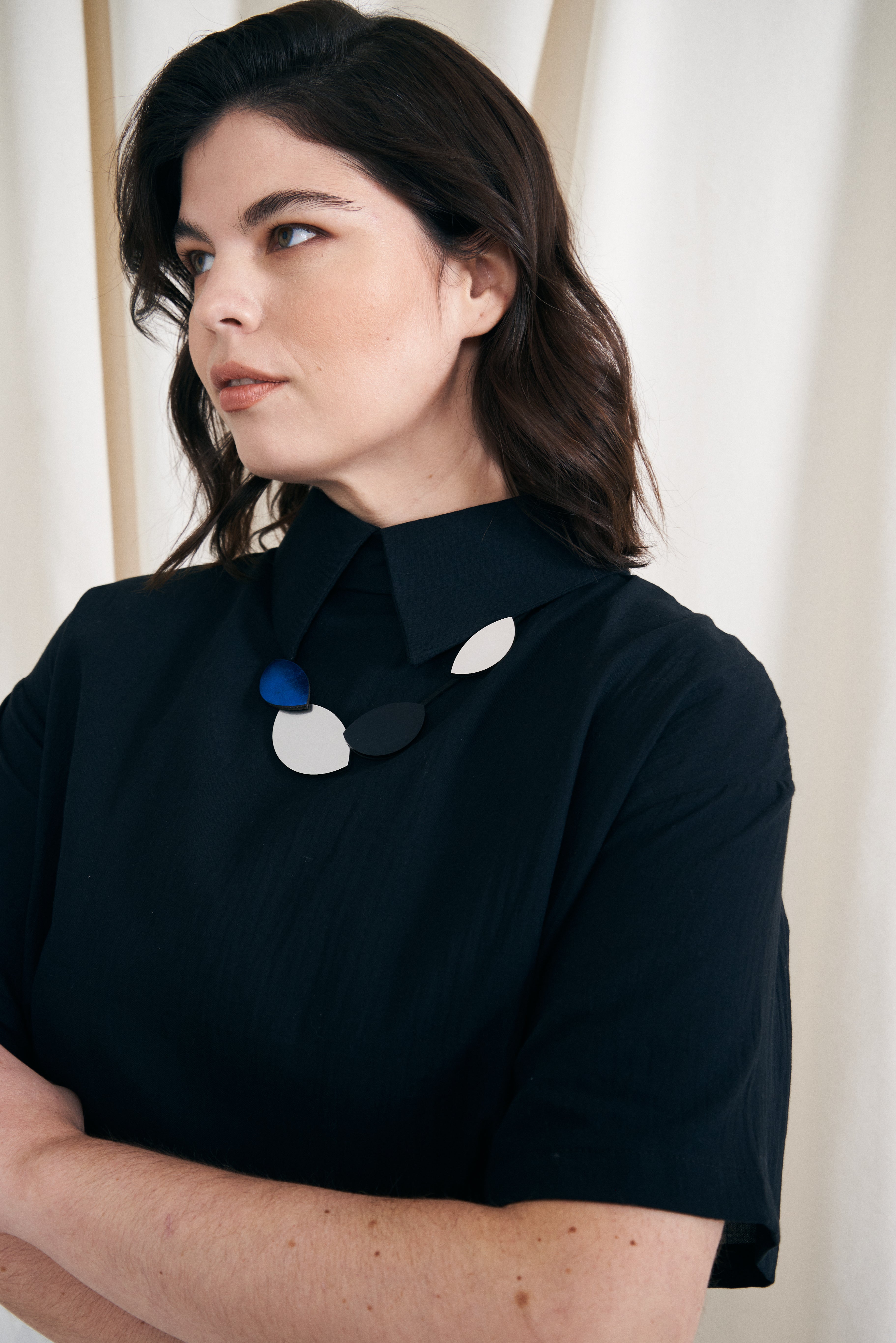 Forest Symphony Necklace - Silver/Black/Blue