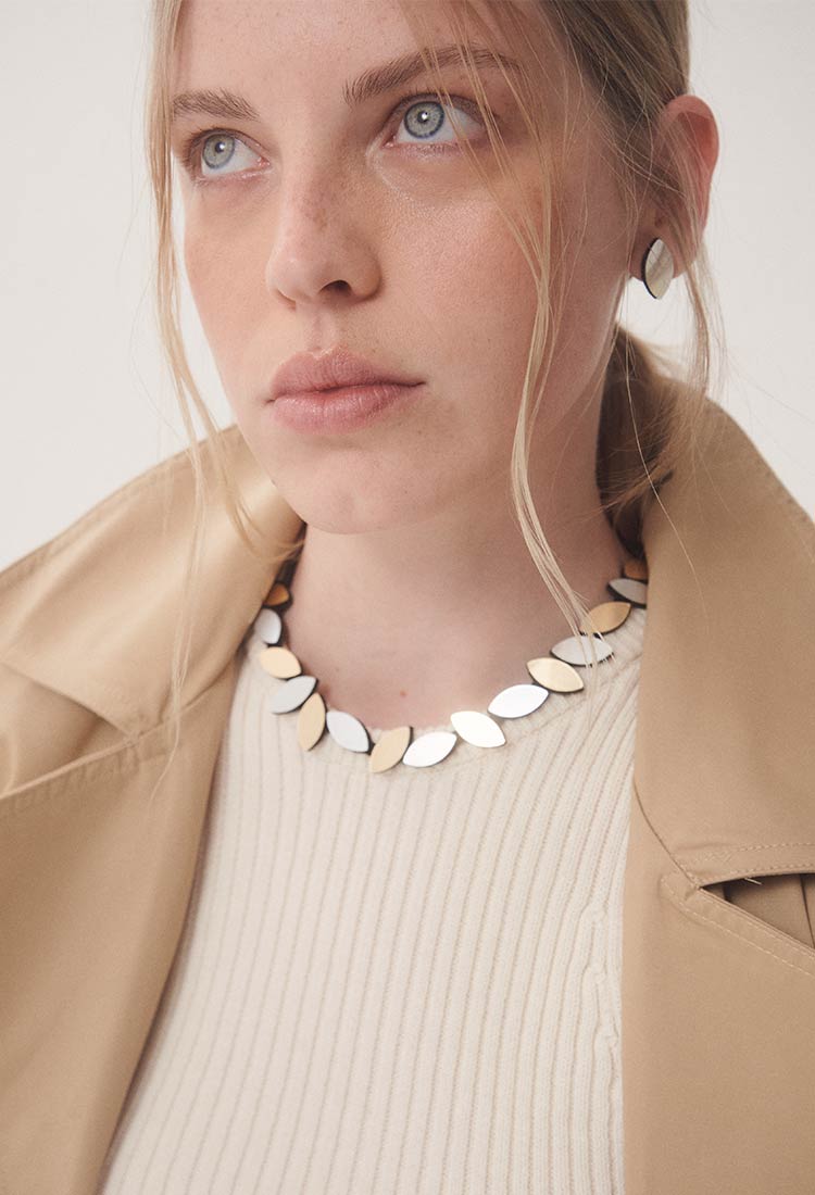 Collier rond Kate Leaves - Or et Argent