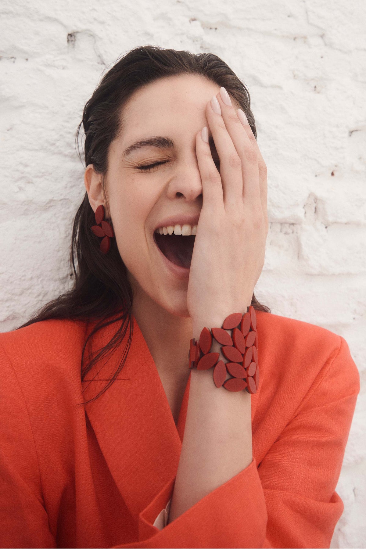 Kate Leaves Bracelet - Red