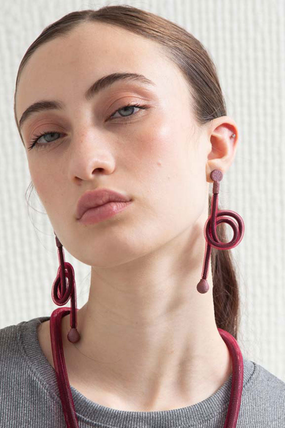 Pendientes Life Nudo - Burdeos