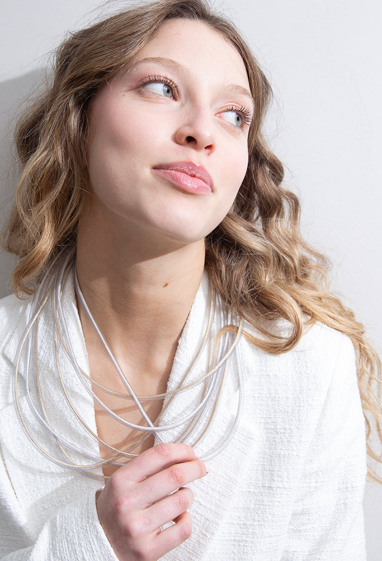 Life Necklace Round - Ivory/Gold