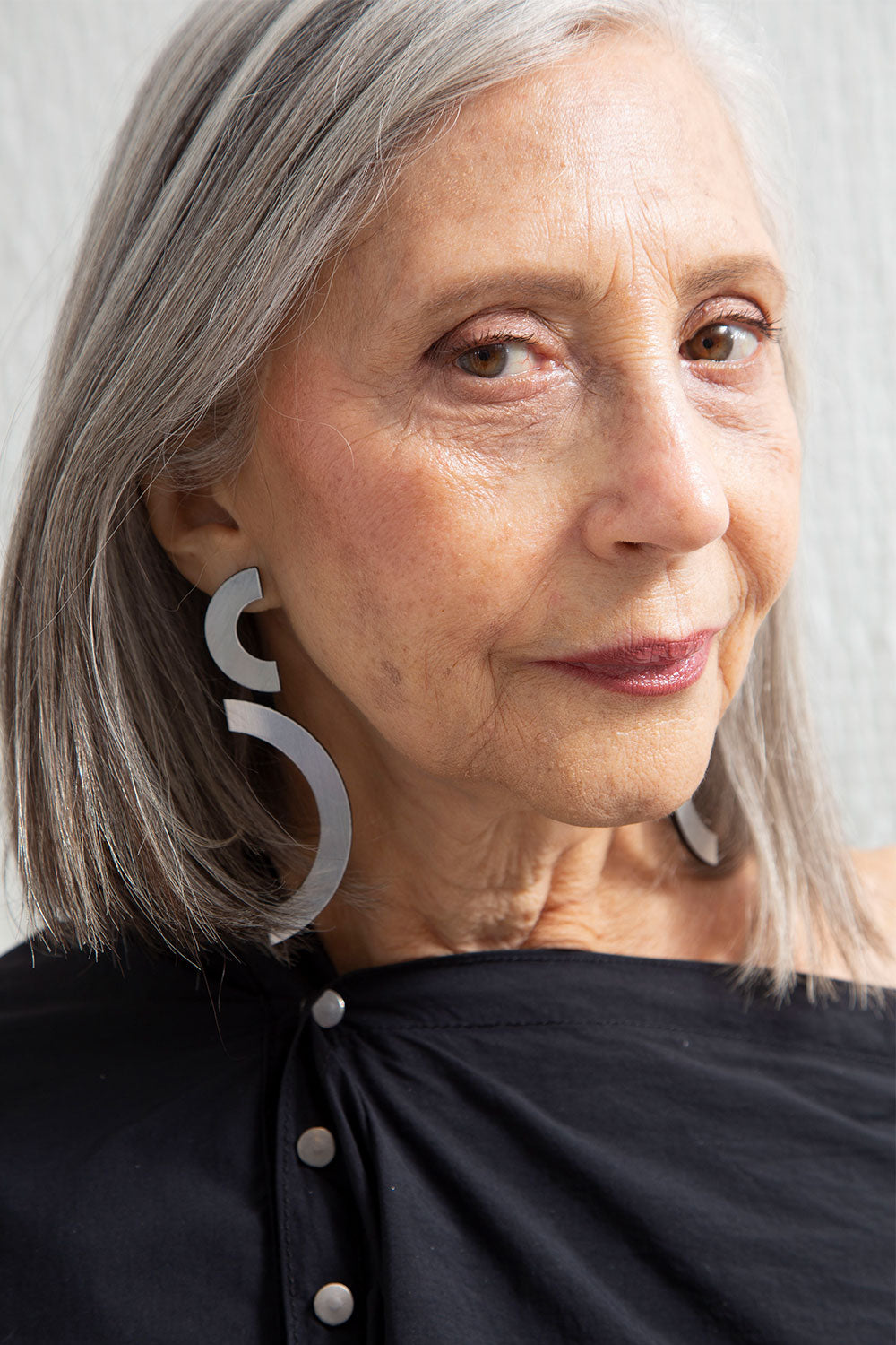 Mies Double Arc Earrings - Silver