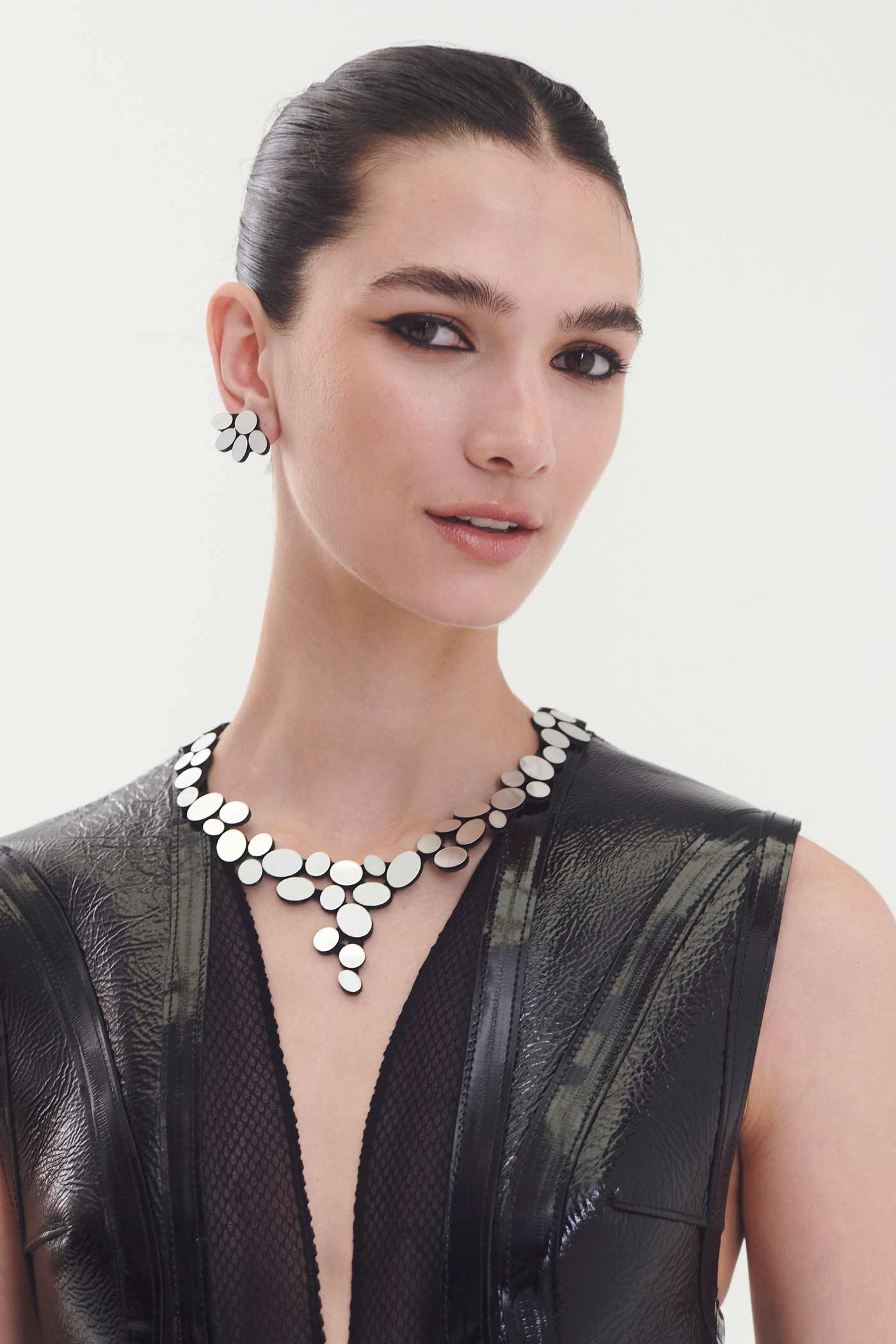 Collar Organic Reflections Doble V - Plata