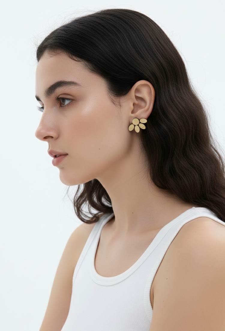 Organic Reflections Earrings Small - Gold