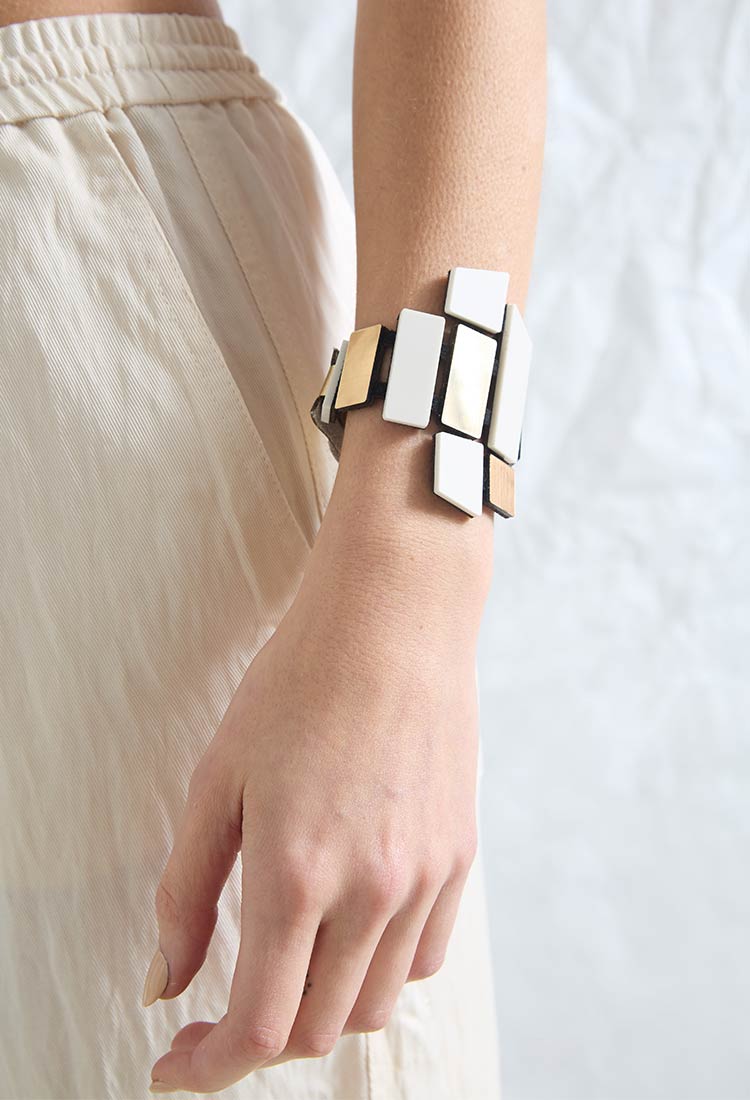 Brazalete Piet - Marfil/Oro