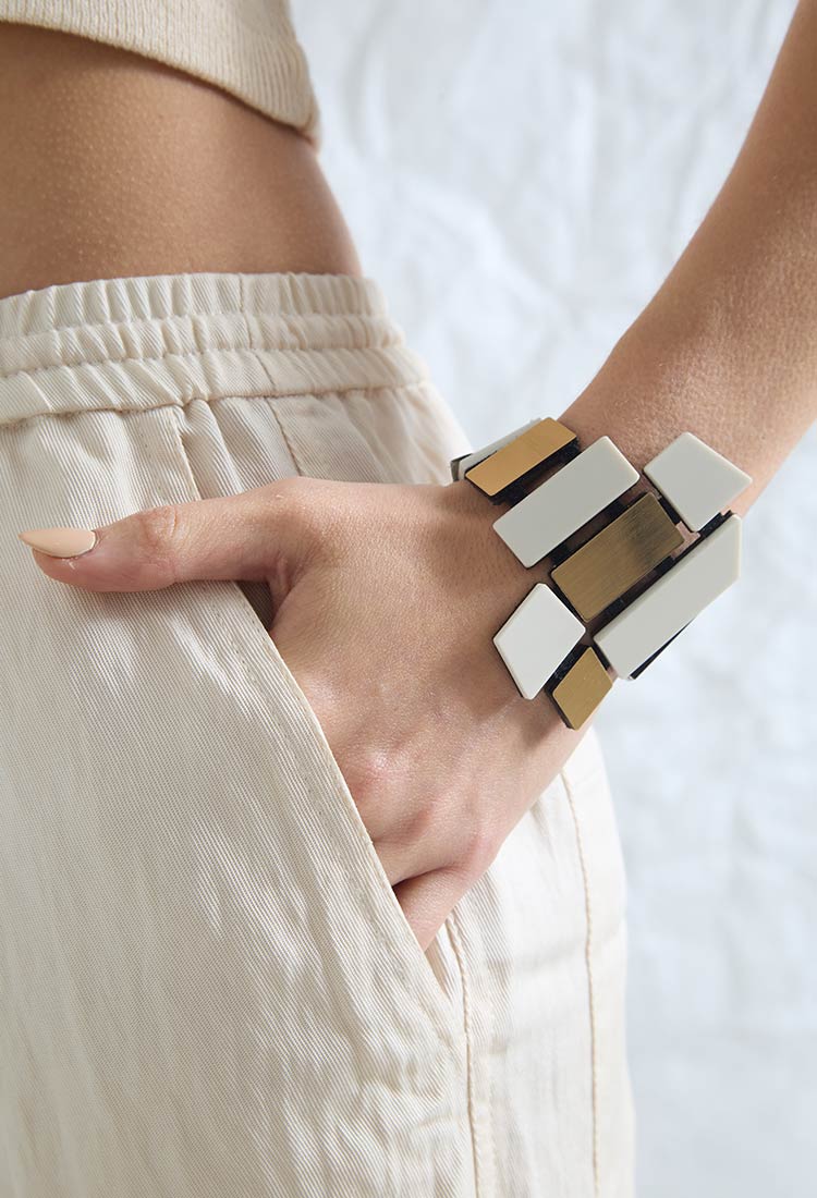 Brazalete Piet - Marfil/Oro
