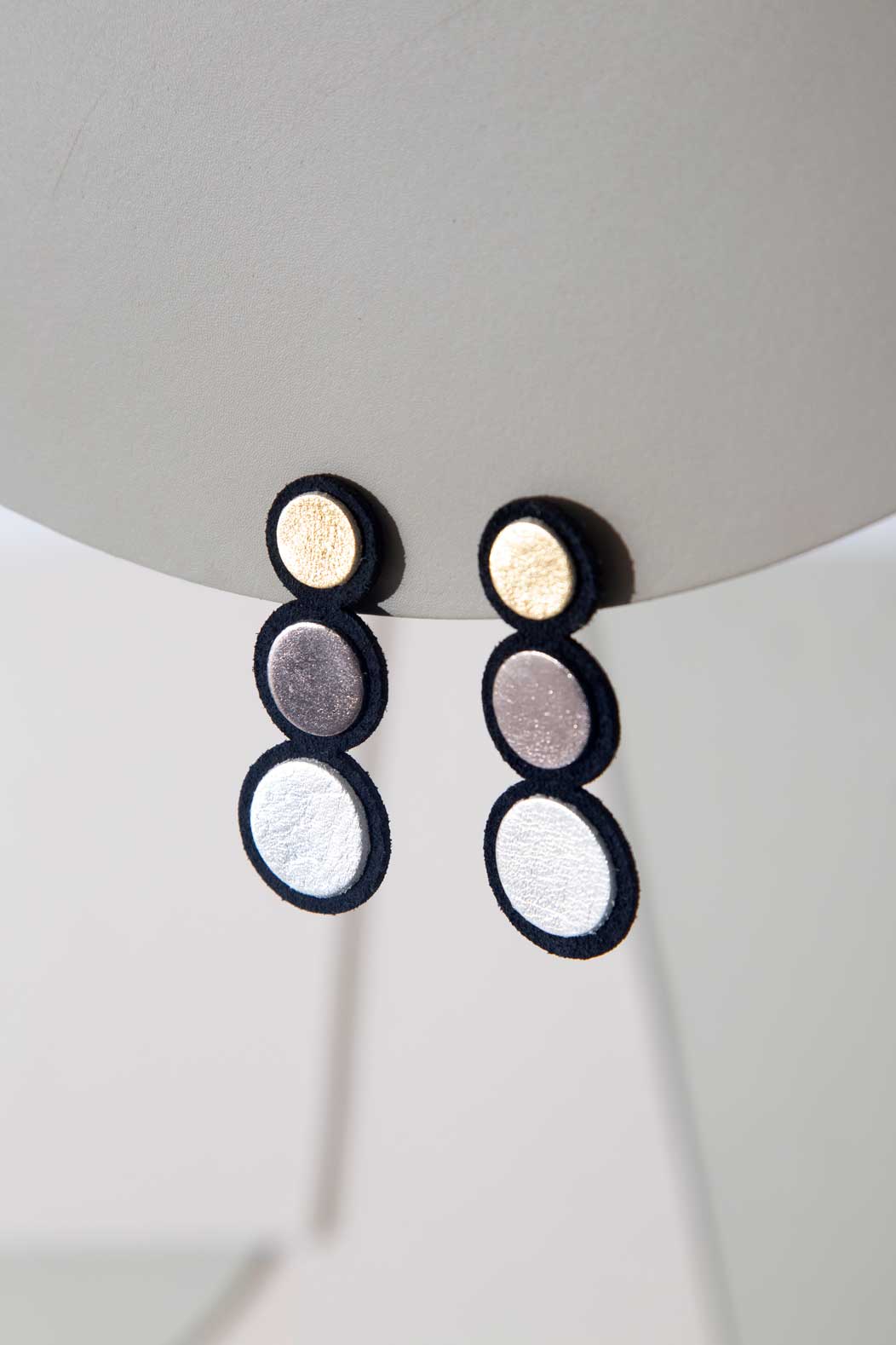 Boucles d'oreilles Rainbow - Grandes - Argent, Or et Étain
