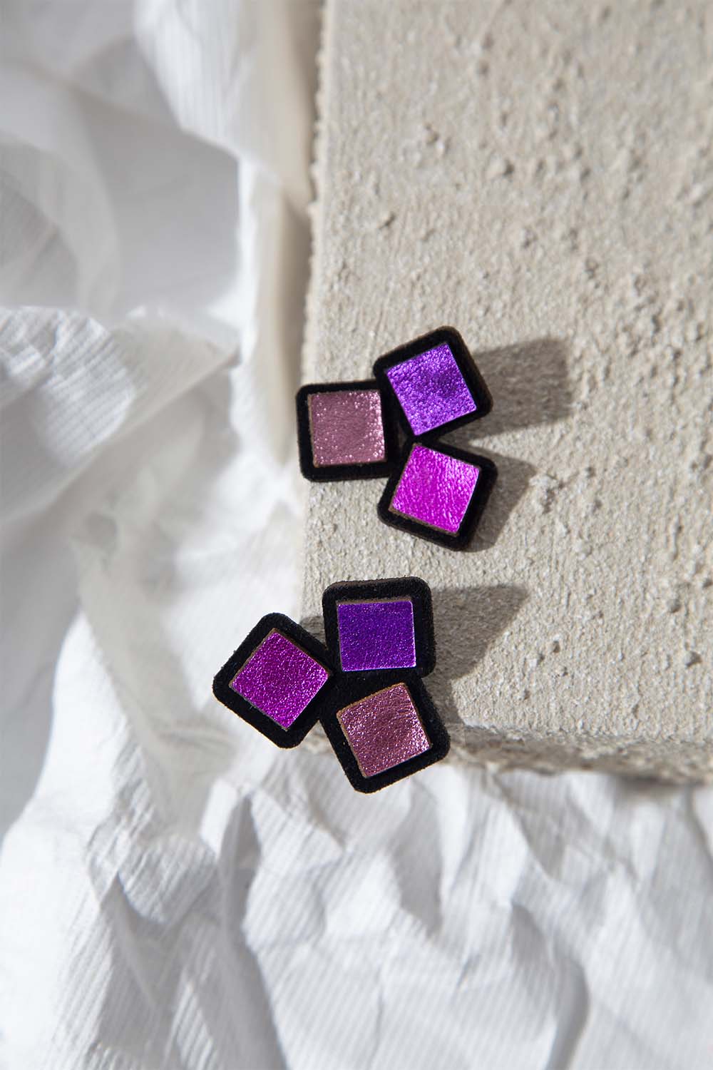 Pendientes Rainbow 3 Squares - Warm Colors
