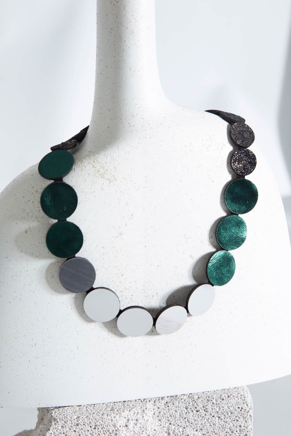 Collier Cercle de Rêve de Sarah - Argent+Étain+Vert