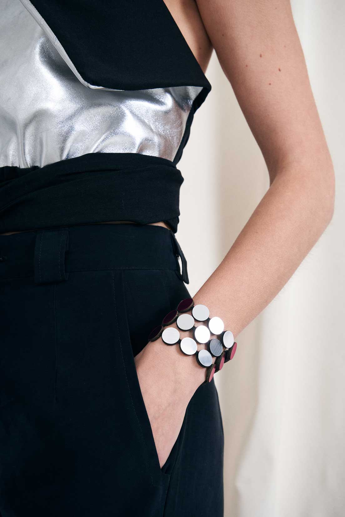 Sara's Dream Bracelet - Silver/Pewter/Fuchsia