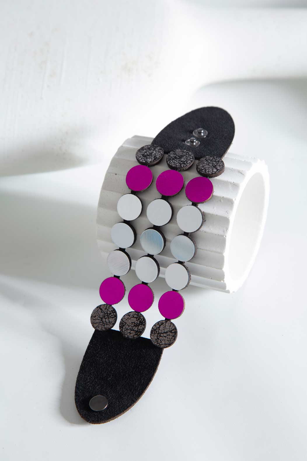 Sara's Dream Bracelet - Silver/Pewter/Fuchsia
