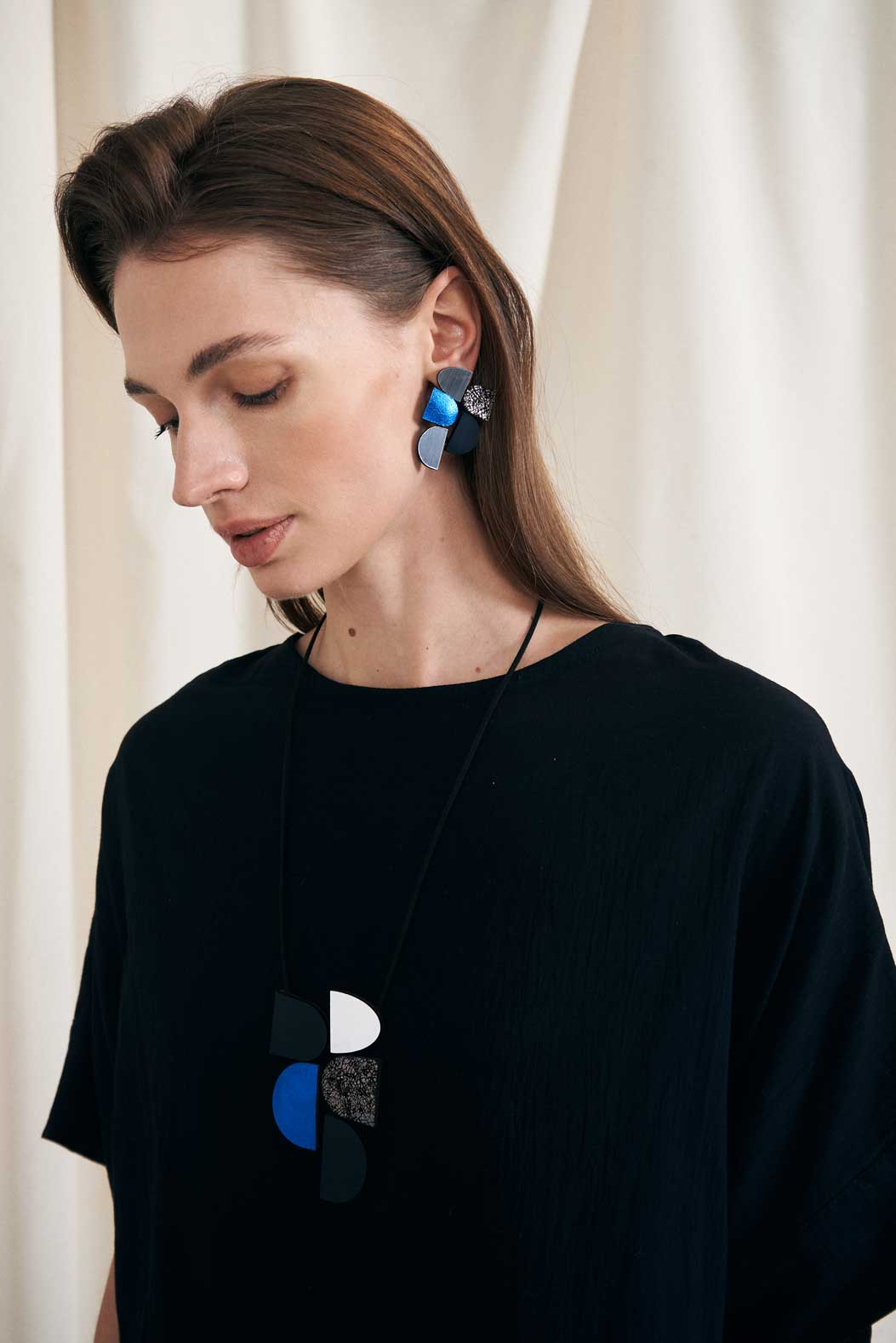 Sophie's Vision Earrings - Silver/Black/Pewter/Blue