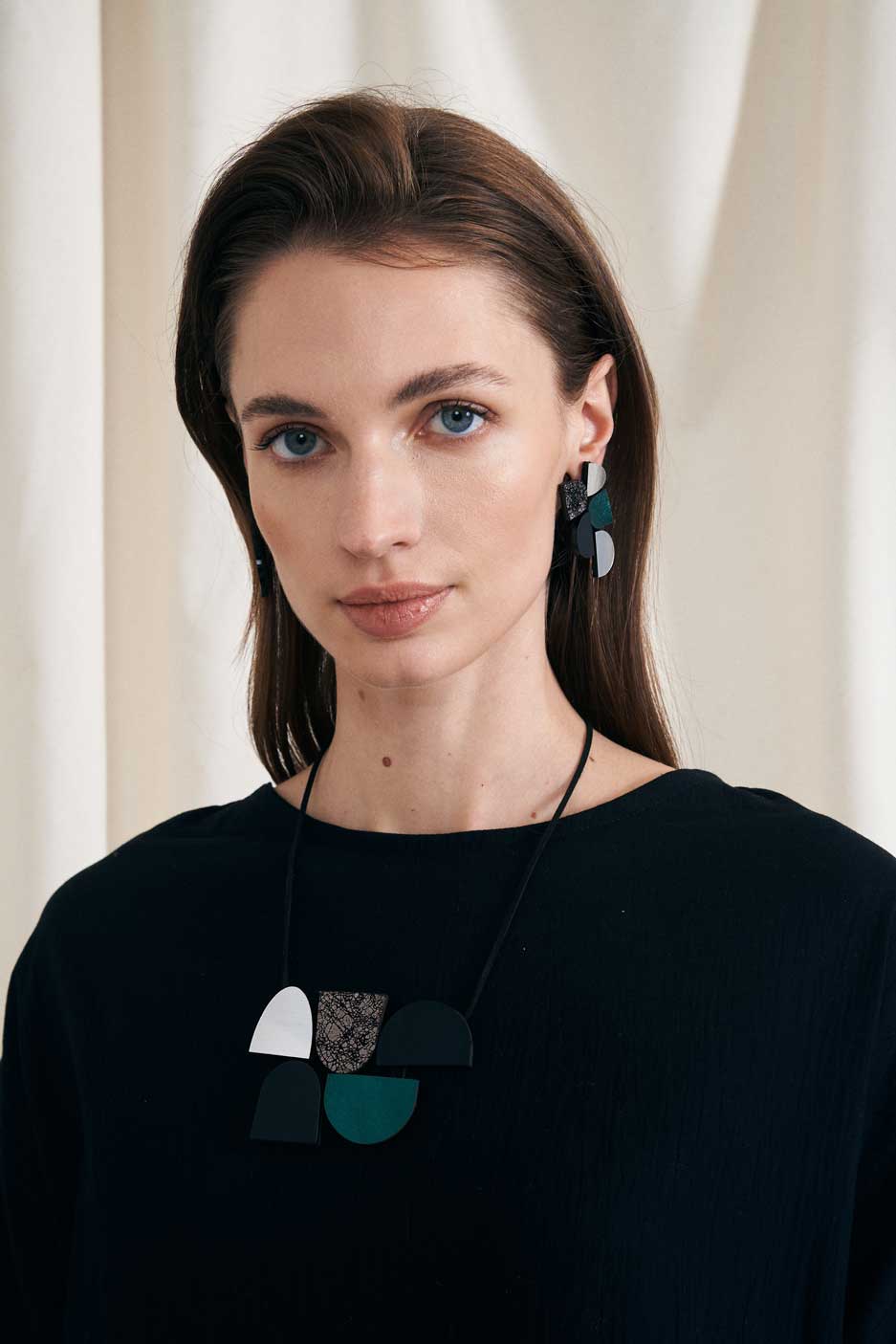 Sophie's Vision Earrings - Silver/Black/Pewter/Green