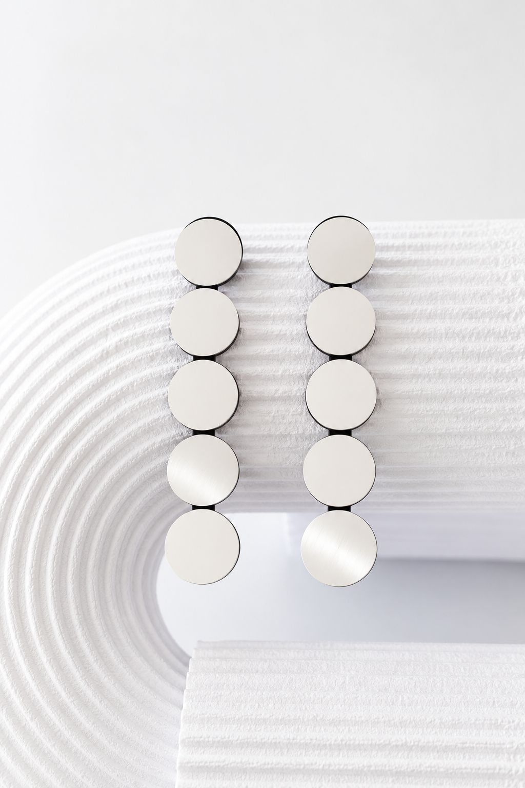 Pendientes Abstraction 3 Puntos - Plata /Negro