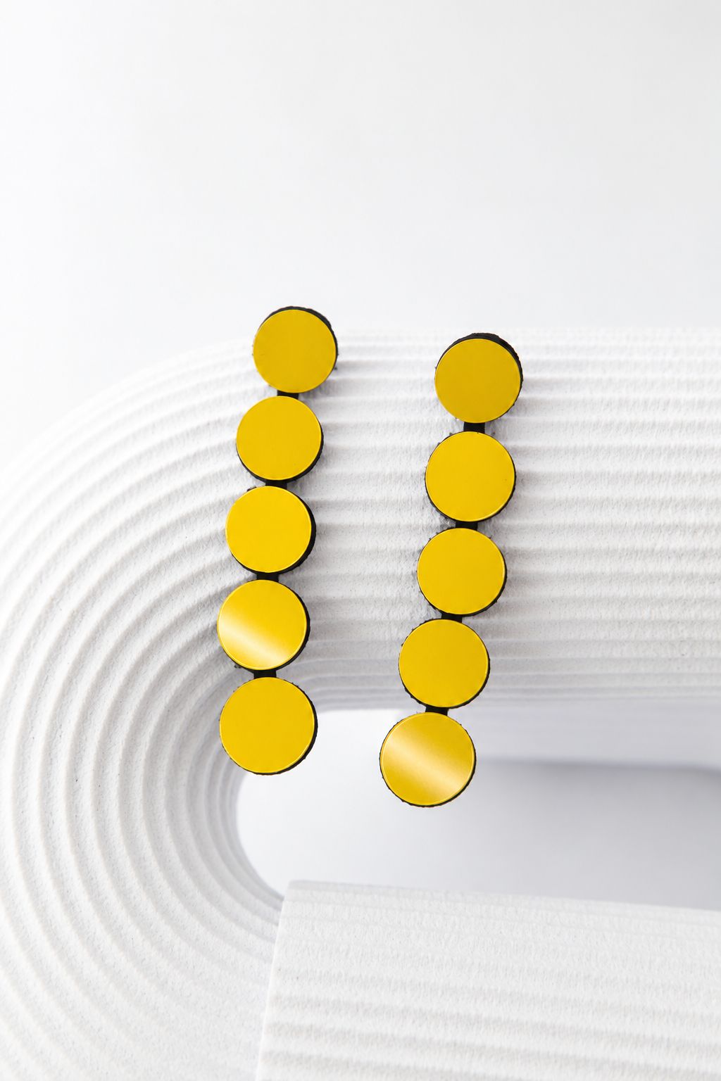 Pendientes Abstraction 3 Puntos - Plata /Negro