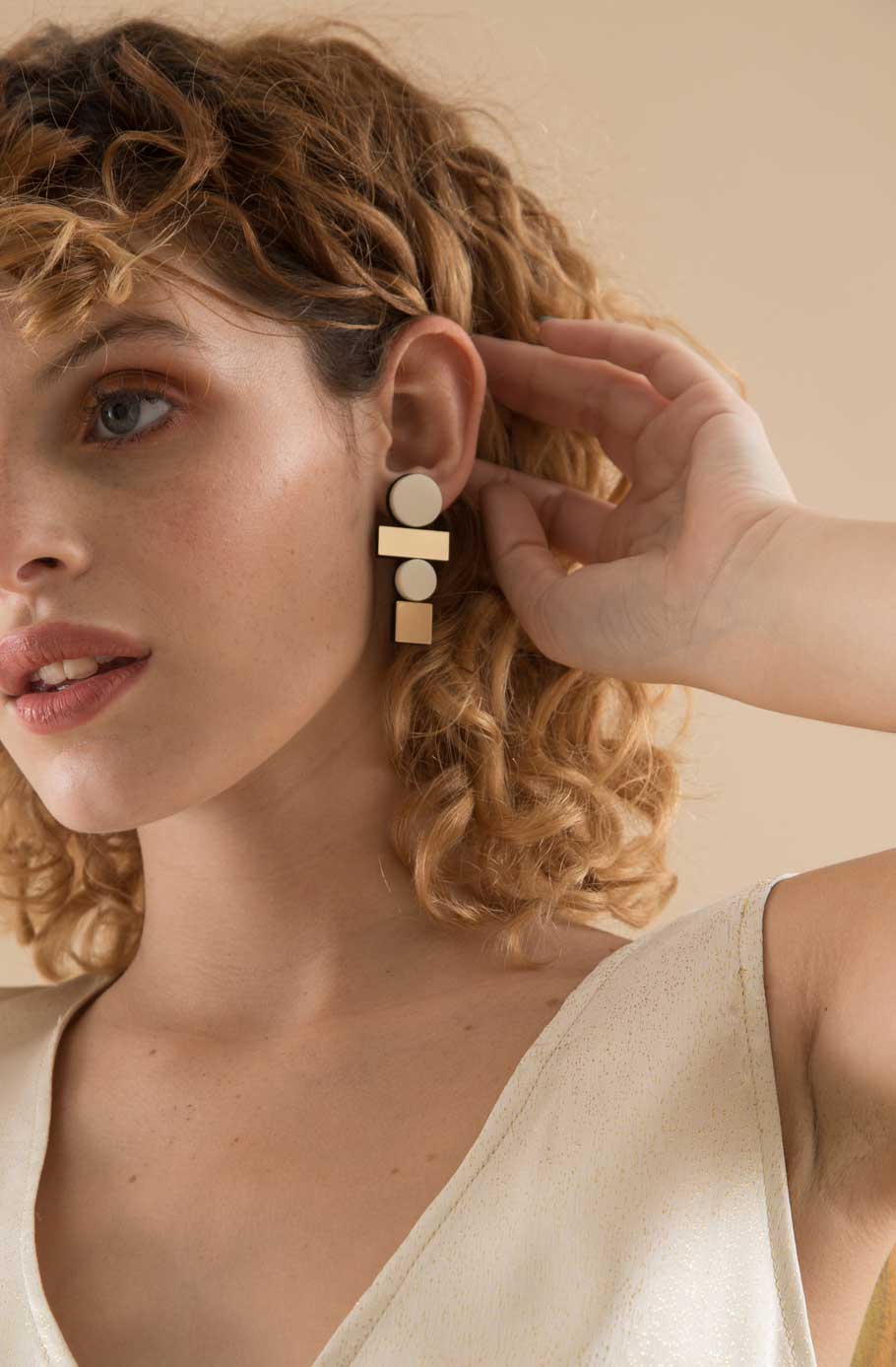 Pré-commander! Boucles d'oreilles Bauhaus A - Argent & Noir