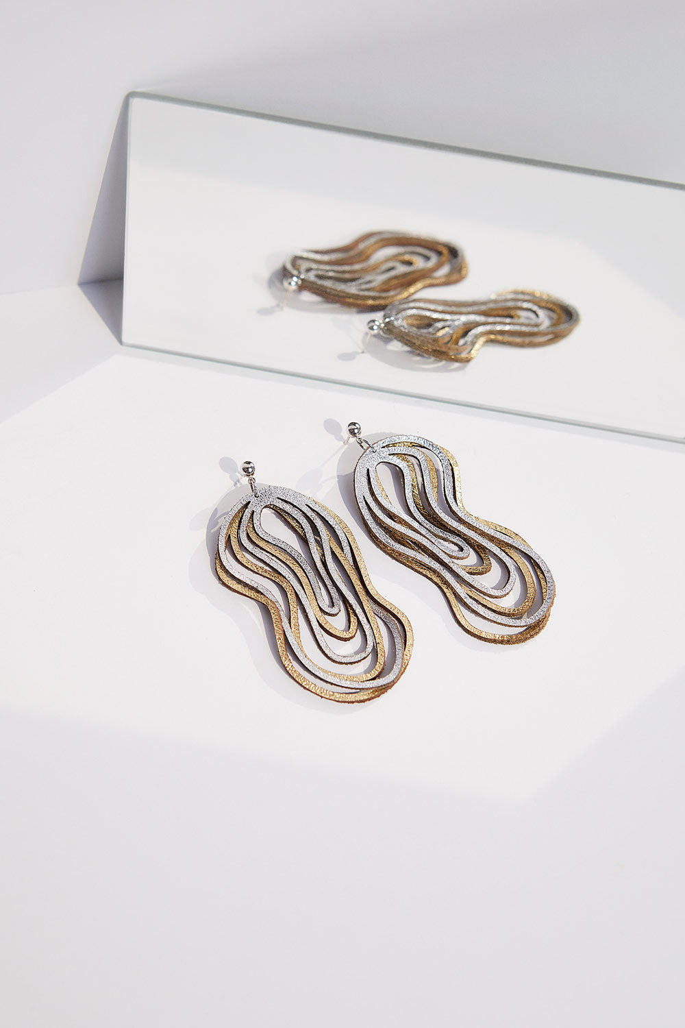 Curves Duo Ohrringe - Klein - Silber & Gold