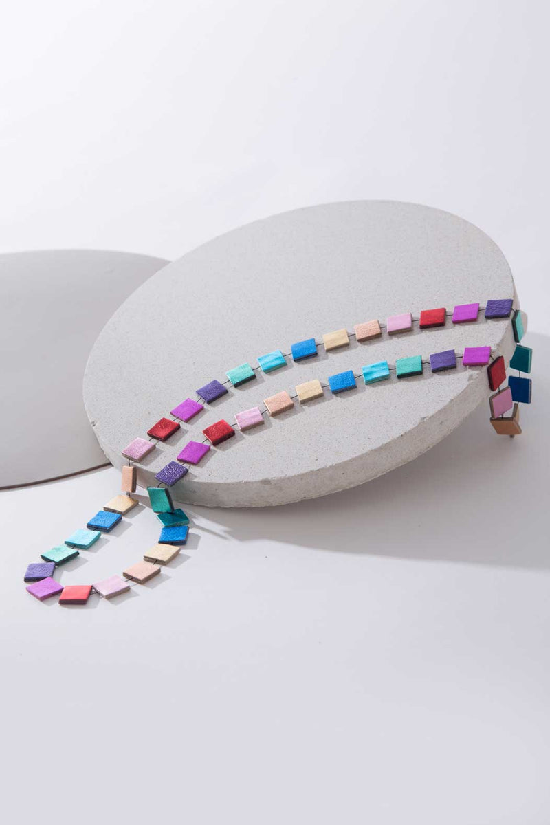 Rainbow Necklace Square Long