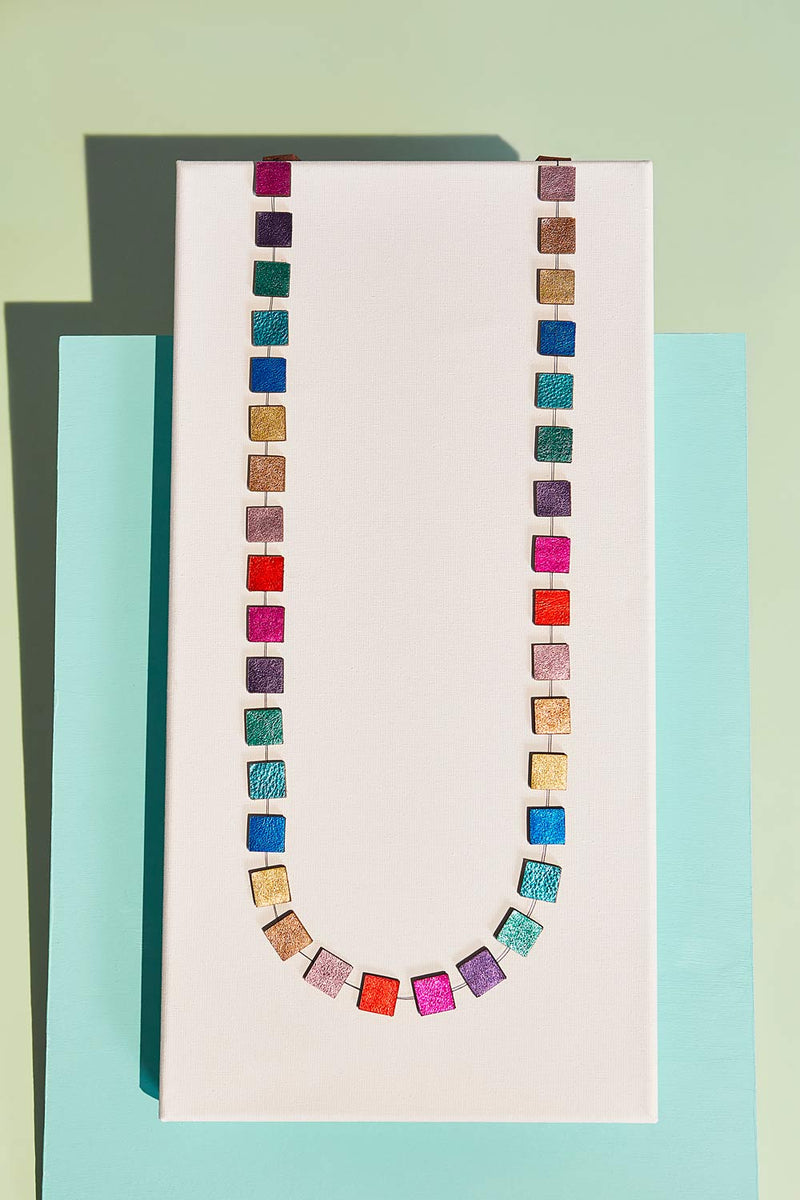 Rainbow Necklace Square Long