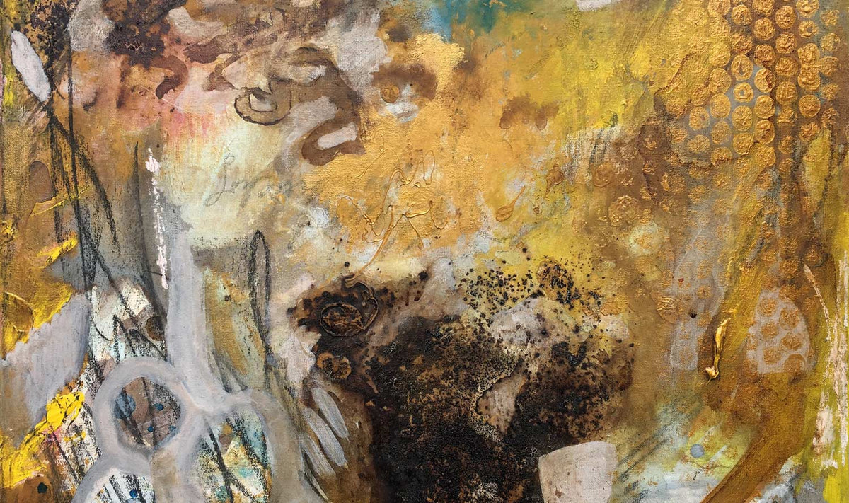Julia Godoy Steindl — abstract acrylic painting in yellow