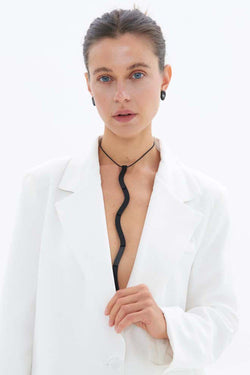 Mies Snake Necklace - Black