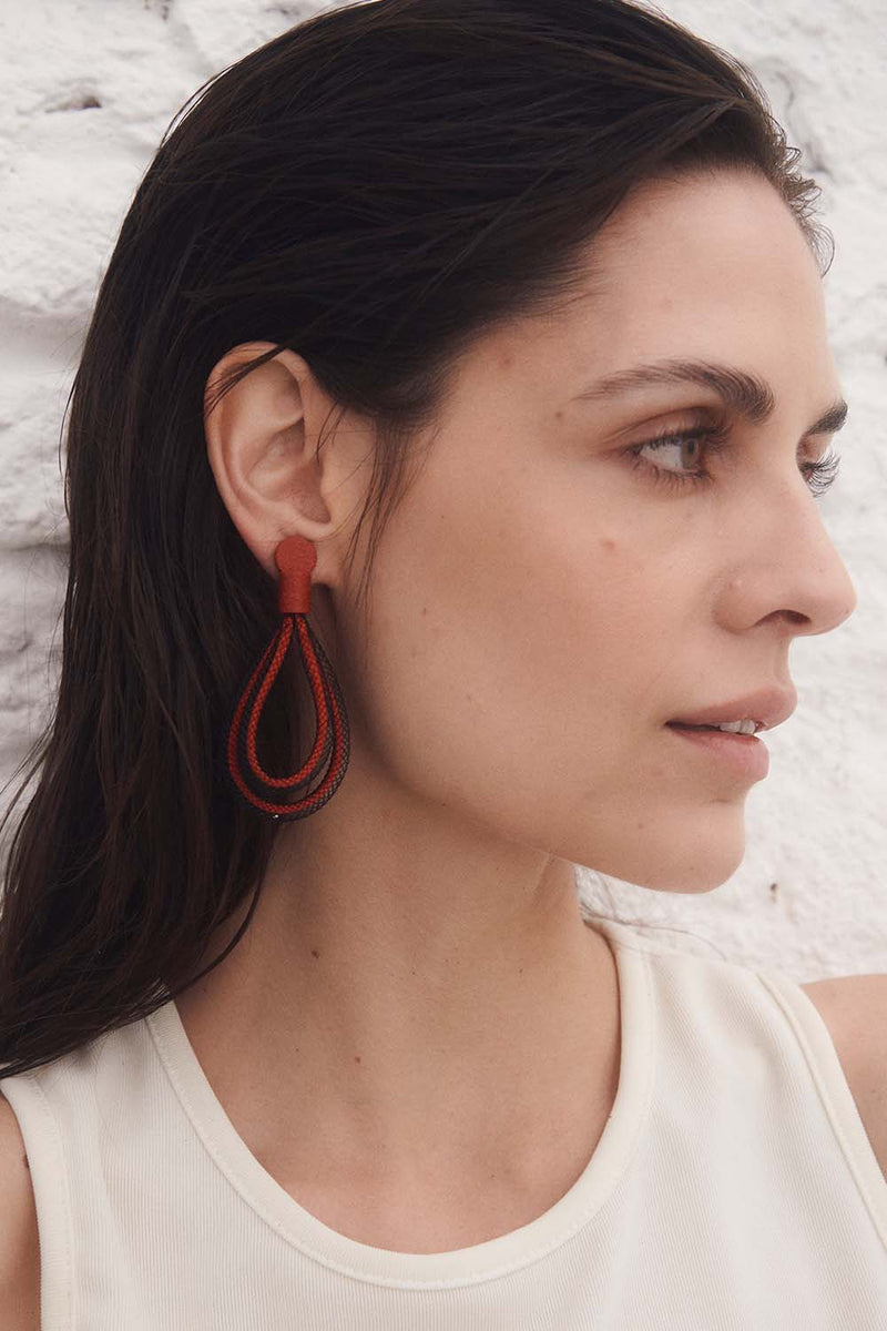 Boucles d'oreilles pendantes Life - Rouge *