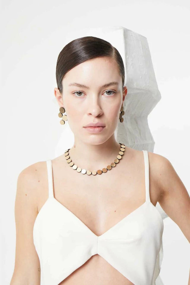 Abstraction Necklace Simple Small Dots - Gold