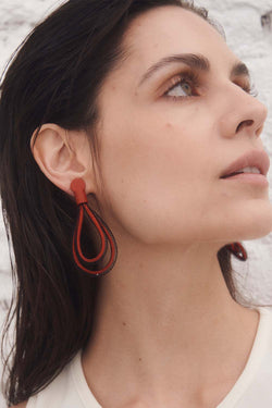 Boucles d'oreilles pendantes Life - Rouge *